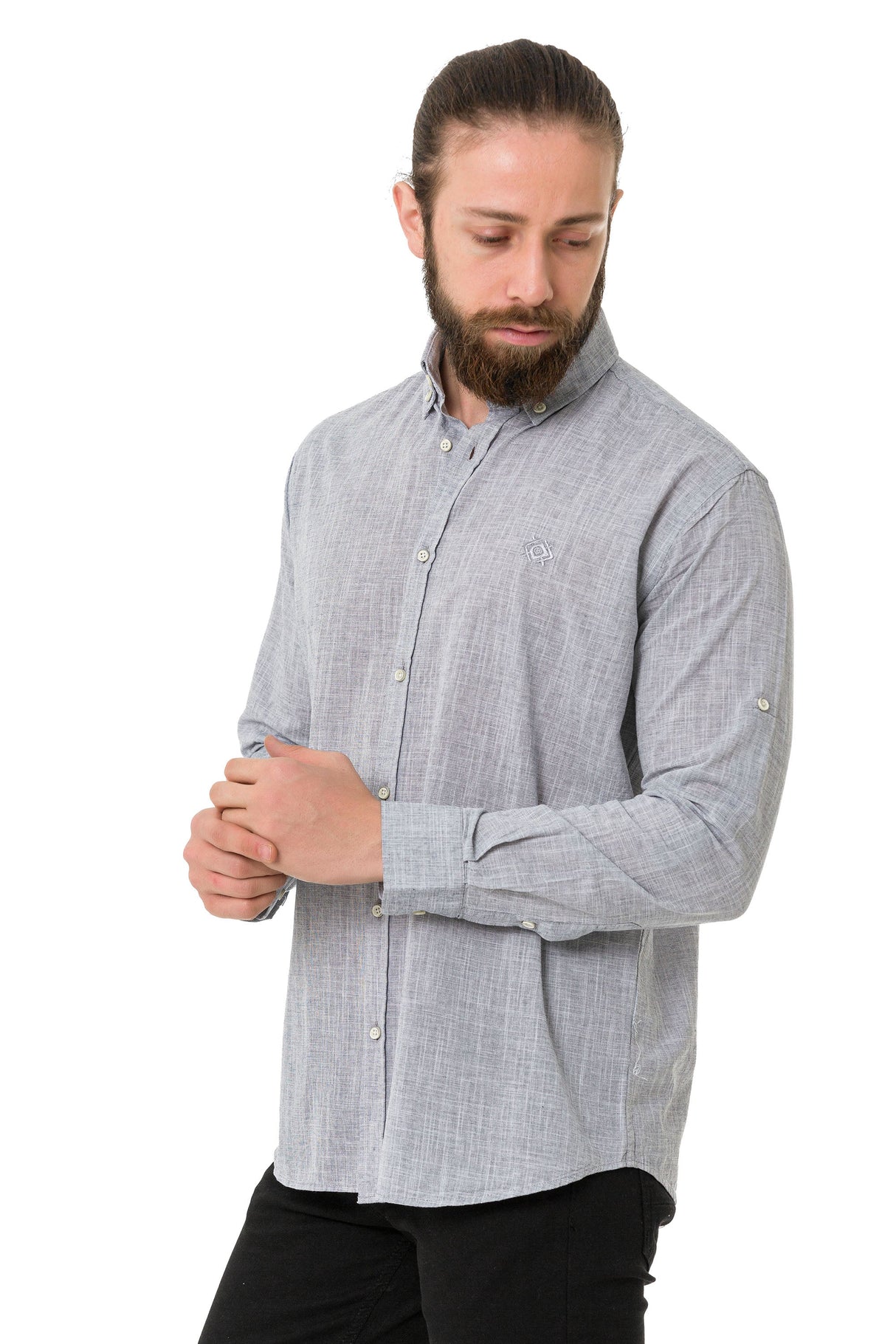 CH199 Men's long-sleeved shirt with a trendy classic look