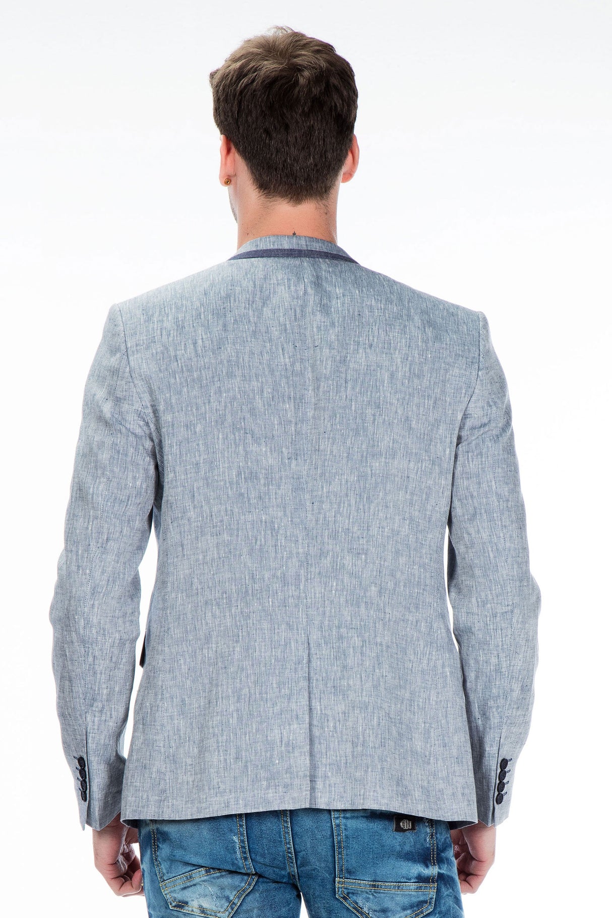 CJ222 Men's Blazer – Stylish contrast in light blue & navy