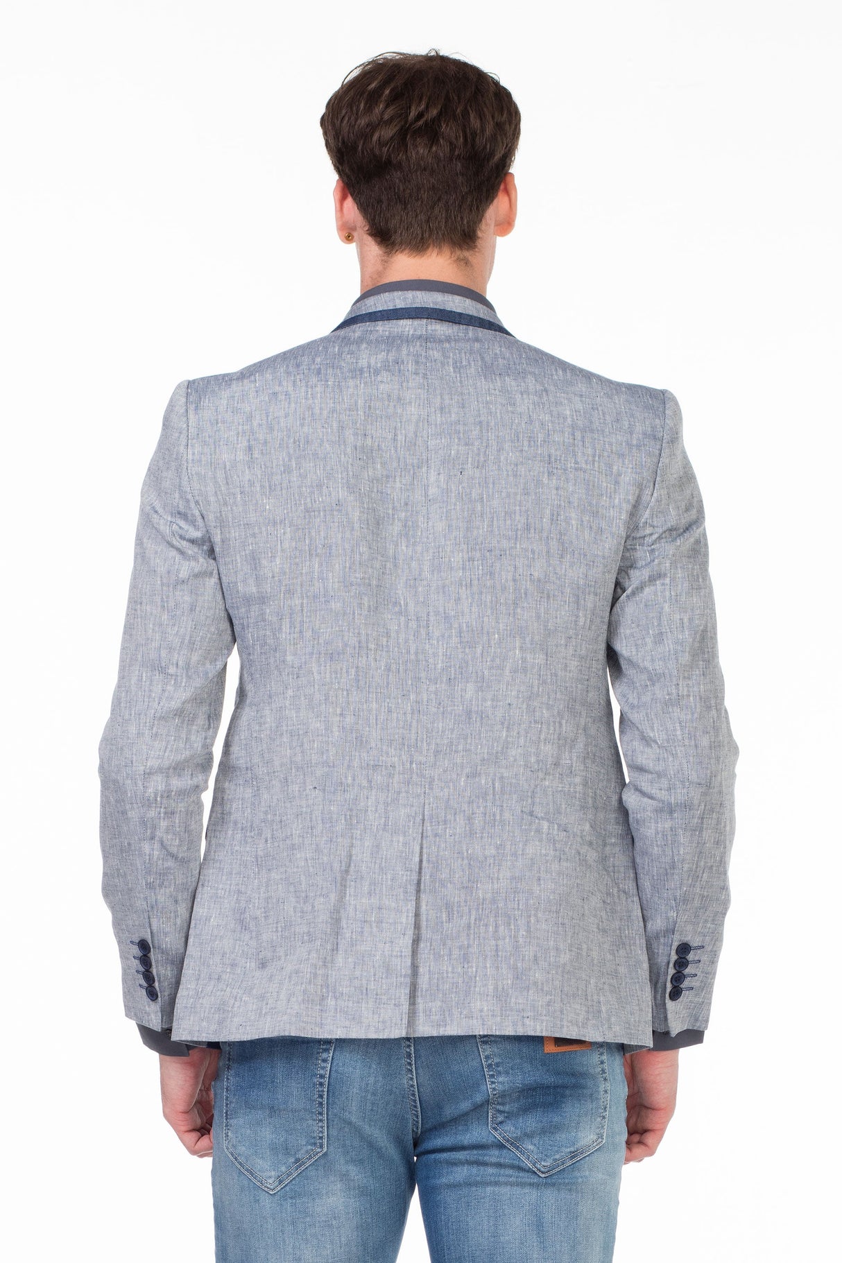 CJ222 Men's Blazer – Stylish contrast in light blue & navy