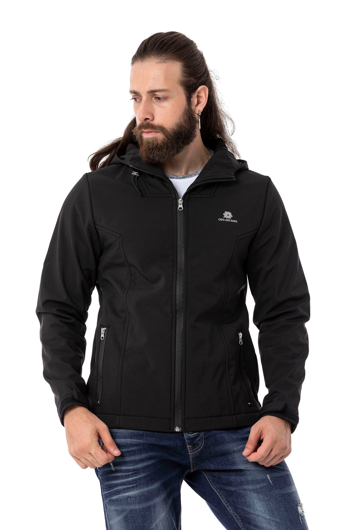 CJ285 Men's Winter Jacket – with detachable hood & striking details