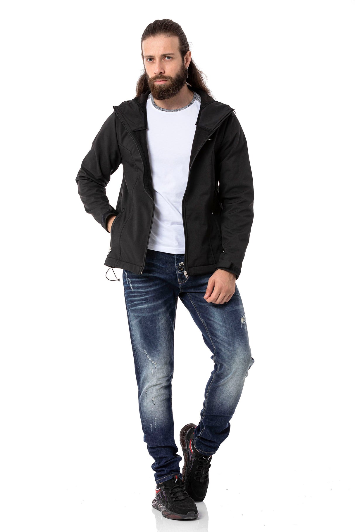 CJ285 Men's Winter Jacket – with detachable hood & striking details