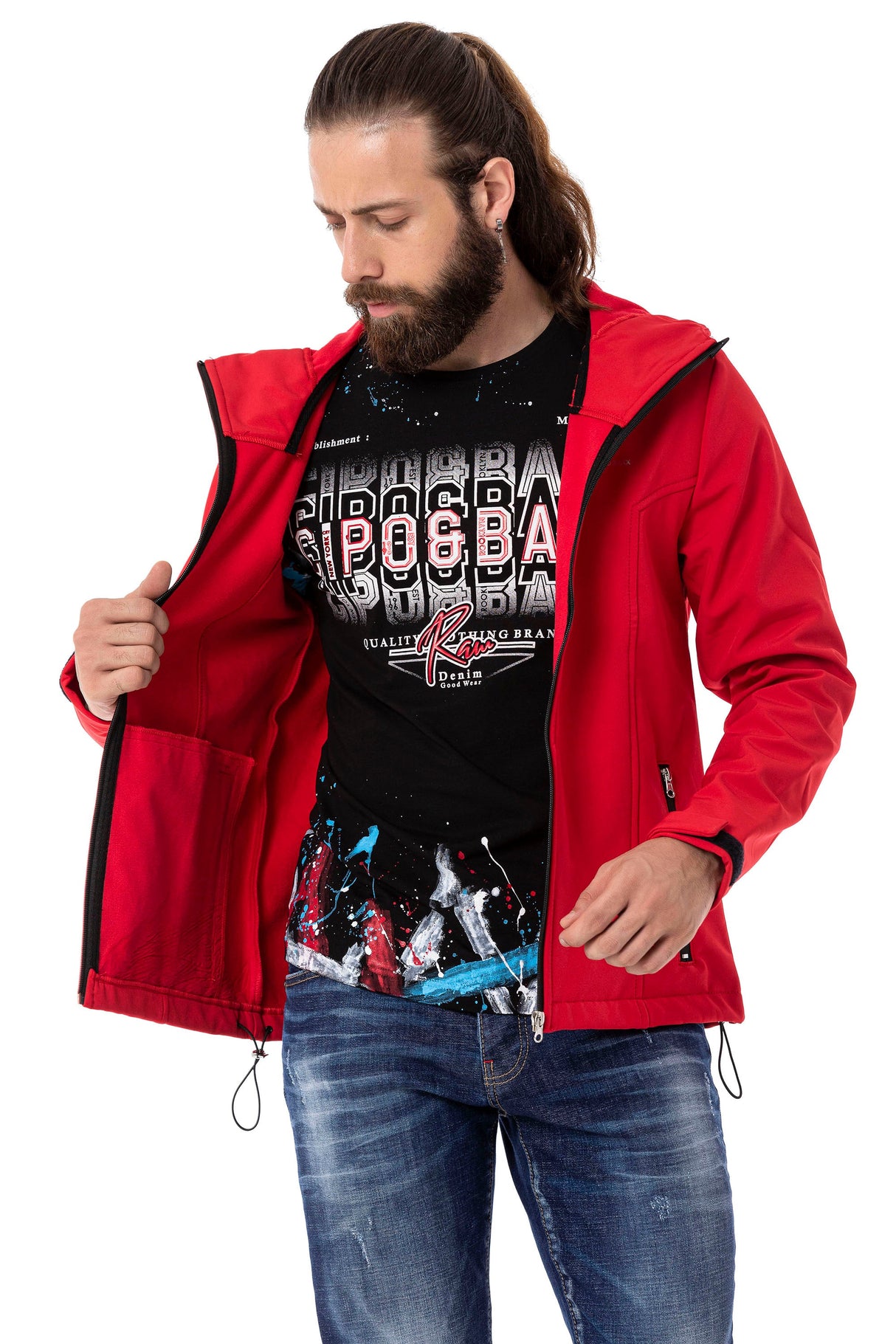 CJ285 Men's Winter Jacket – with detachable hood & striking details