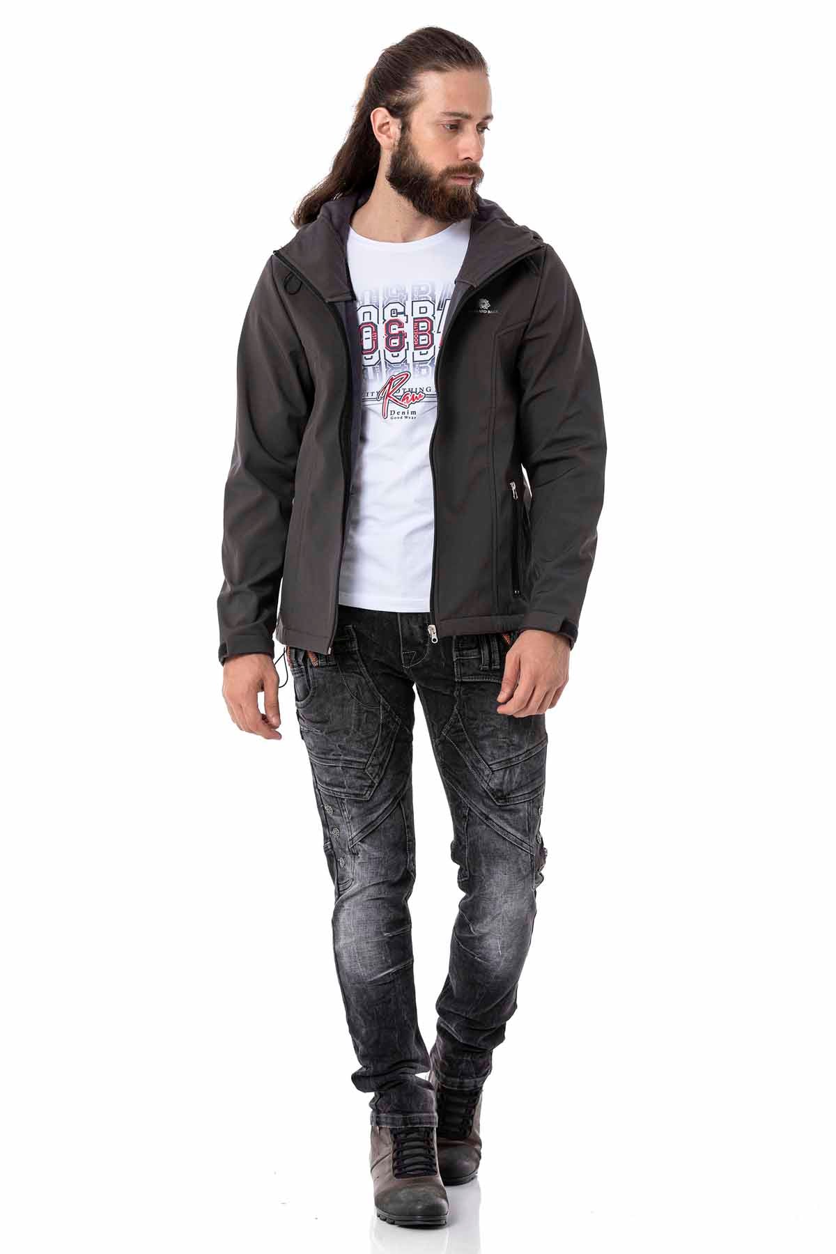 CJ285 Men's Winter Jacket – with detachable hood & striking details