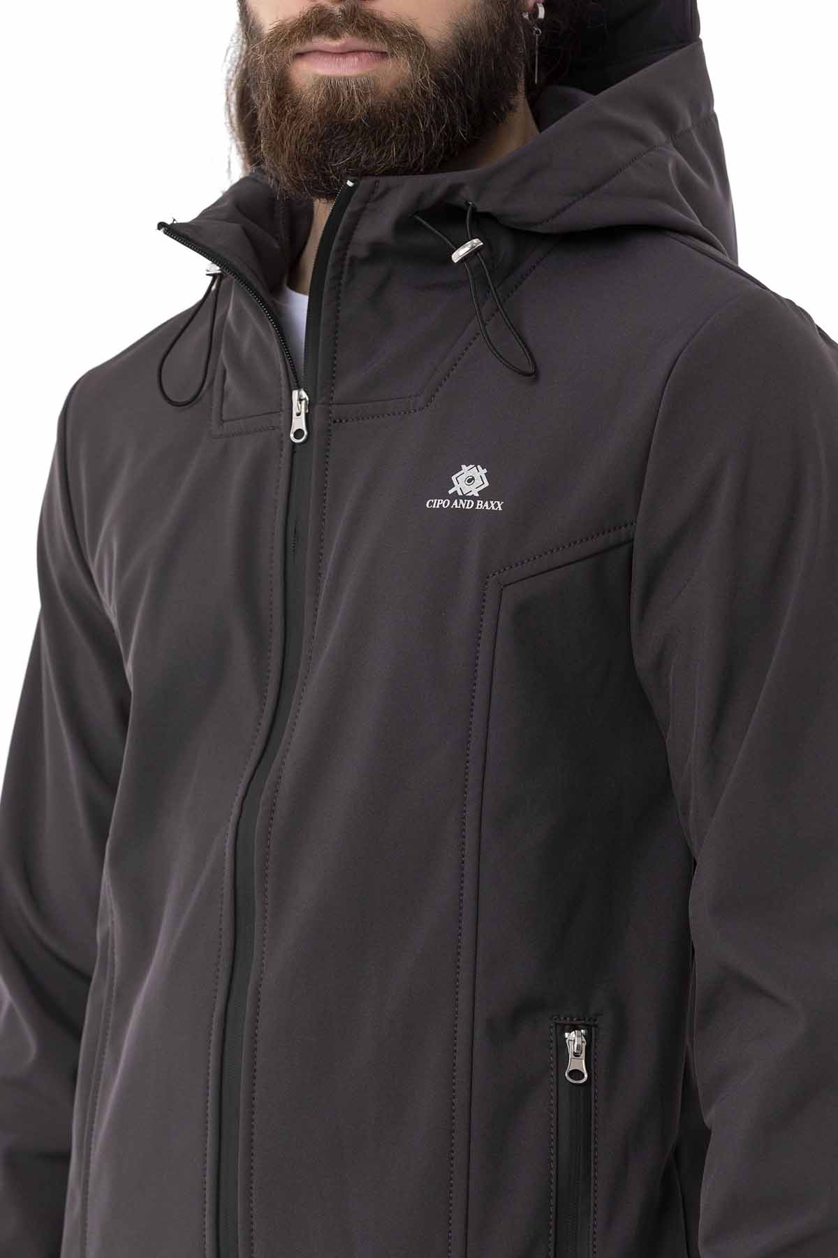 CJ285 Men's Winter Jacket – with detachable hood & striking details