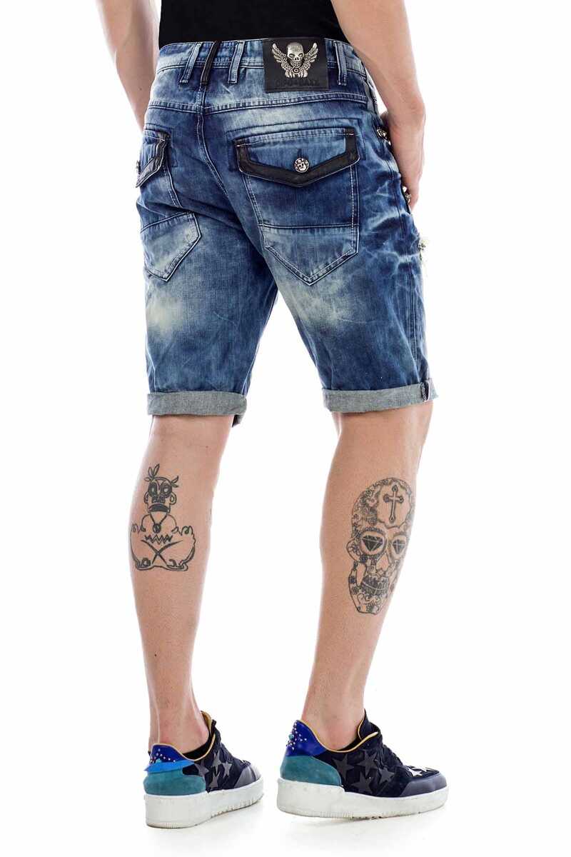 CK181 Men's Capri Shorts with stylish studded trim