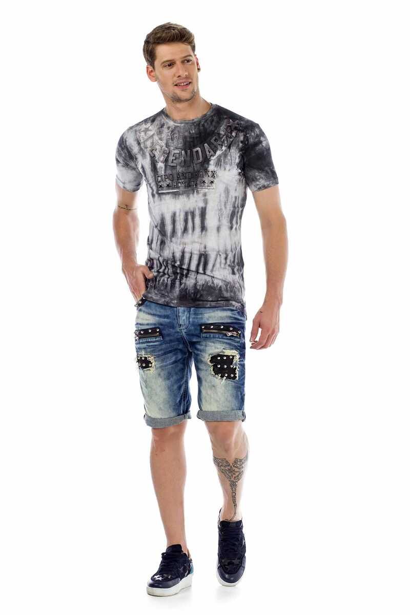 CK181 Men's Capri Shorts with stylish studded trim