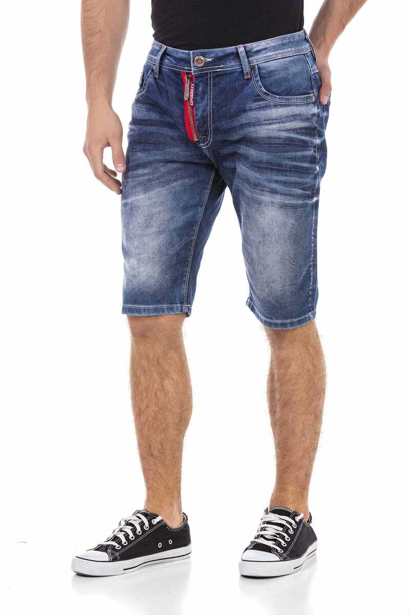 CK237 Men's Capri Shorts with stylish zipper detail