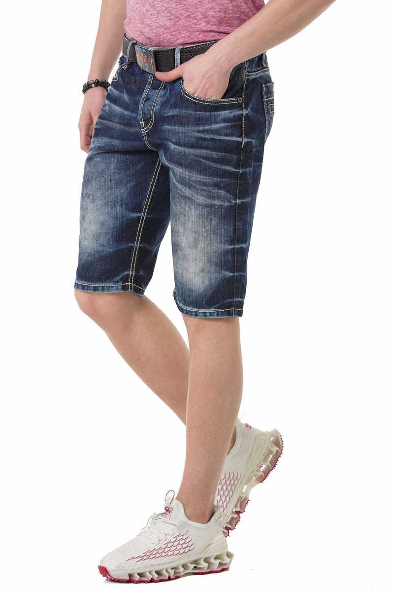 CK251 Men's Capri Shorts with trendy used wash