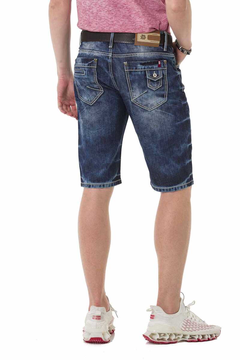 CK251 Men's Capri Shorts with trendy used wash