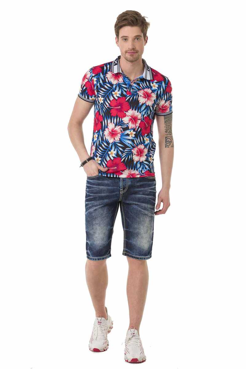 CK251 Men's Capri Shorts with trendy used wash