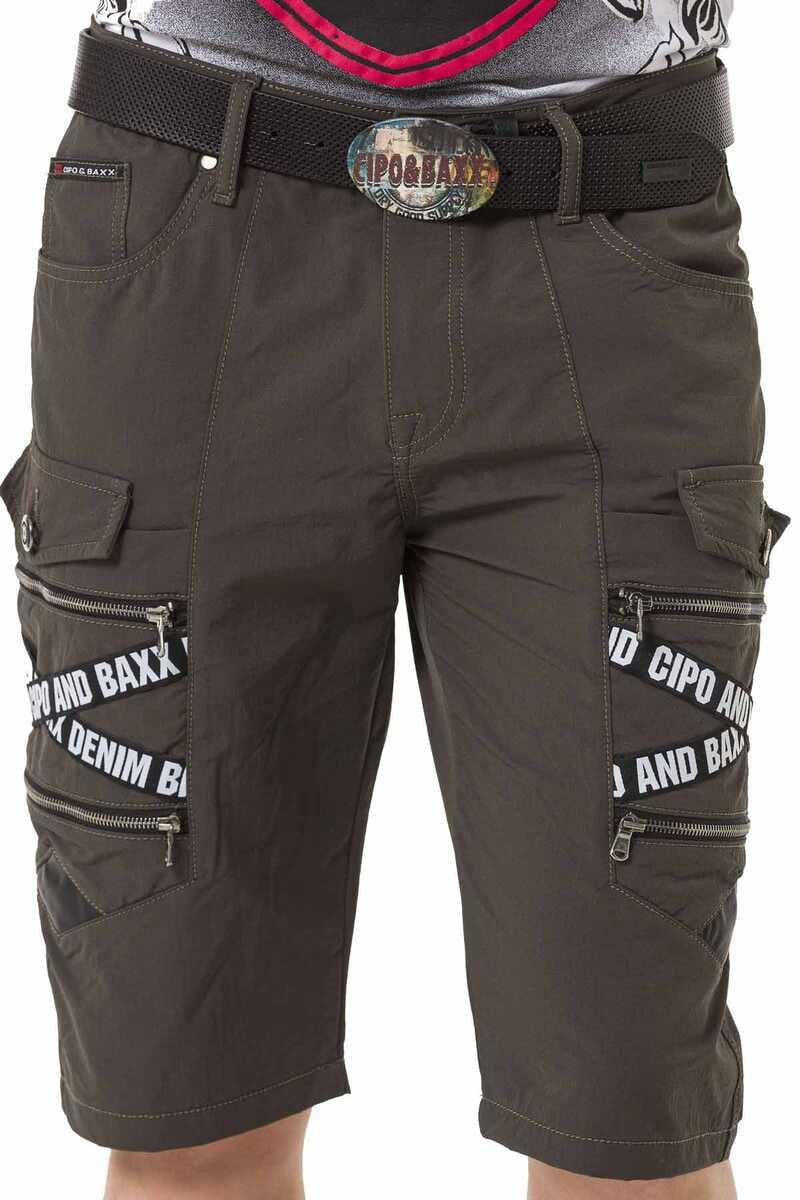 CK253 Men's Capri Shorts with trendy cargo pockets