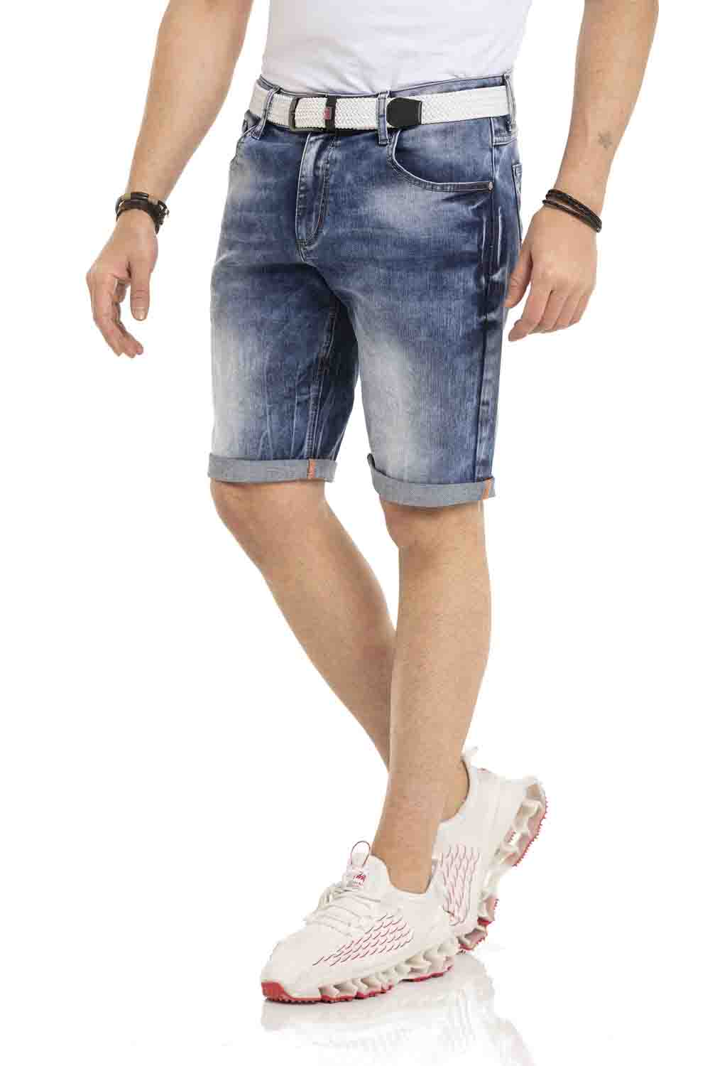 CK266 Men's Capri Shorts with cool brand embroidery