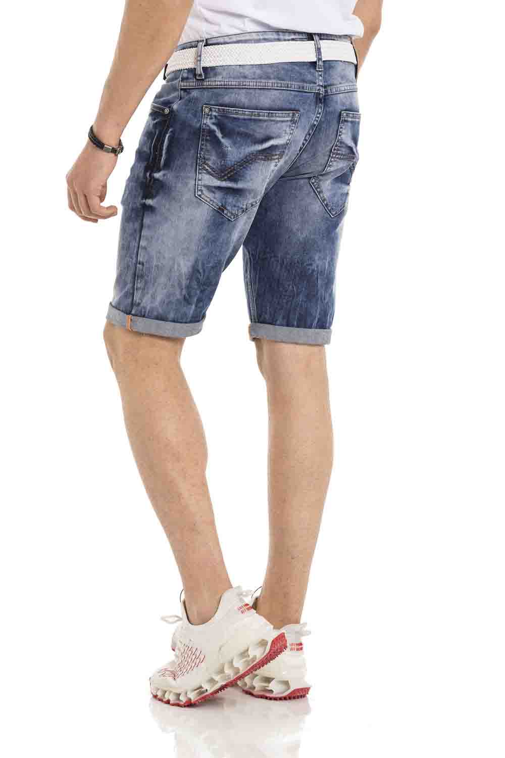 CK266 Men's Capri Shorts with cool brand embroidery
