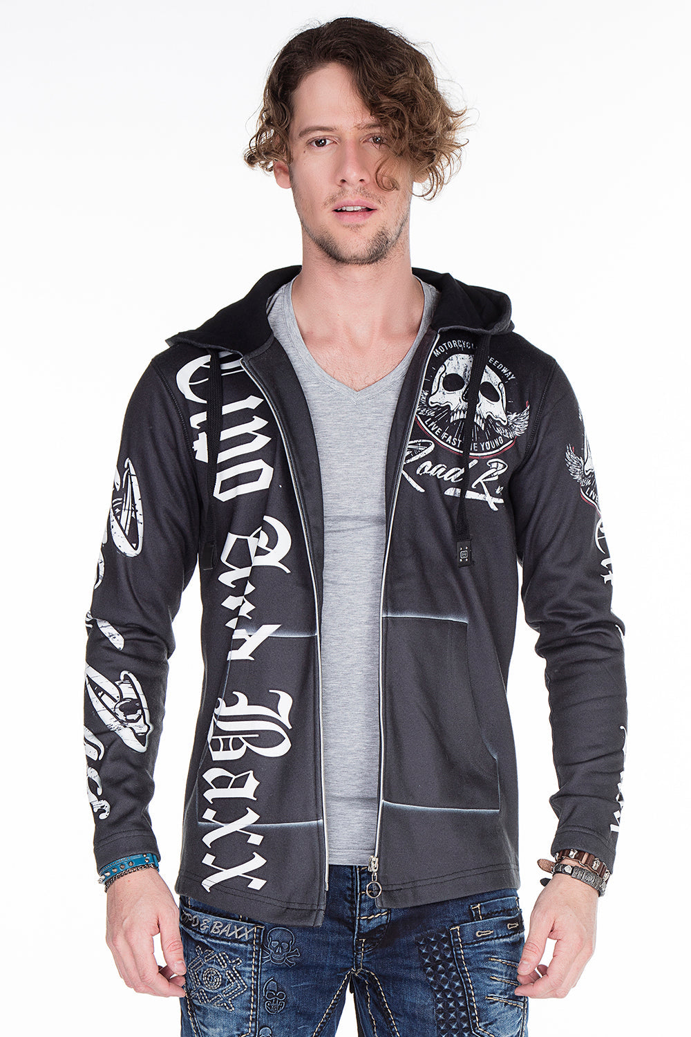 CL256 Men's Sweat Jacket with Cool Prints
