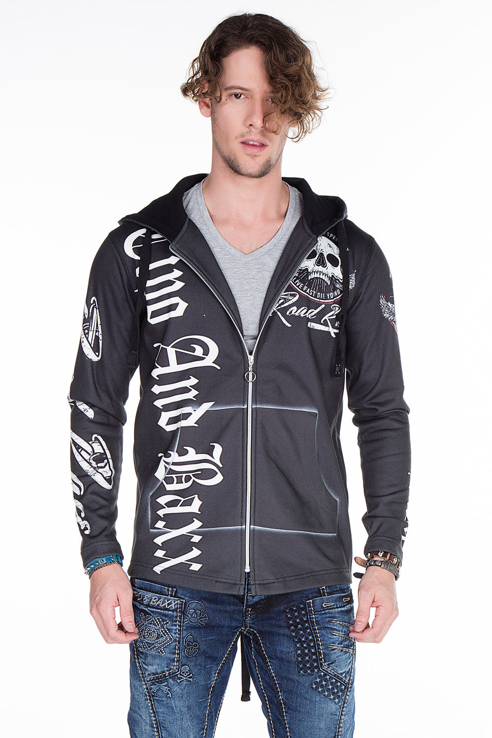 CL256 Men's Sweat Jacket with Cool Prints
