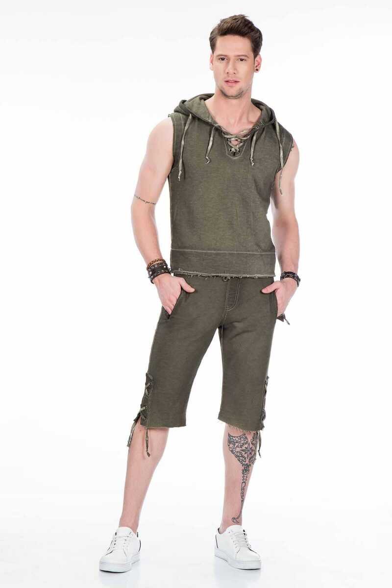 CL298 Men's hooded sweatshirt in sleeveless design