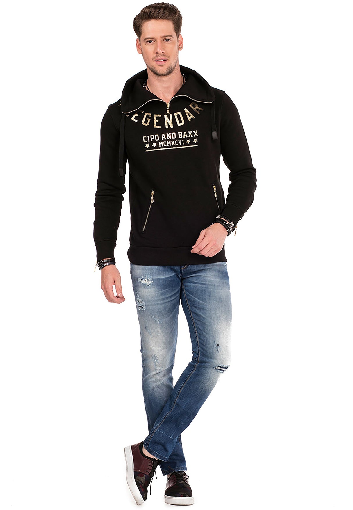 CL324 Men's Sweatshirt with Tube Collar