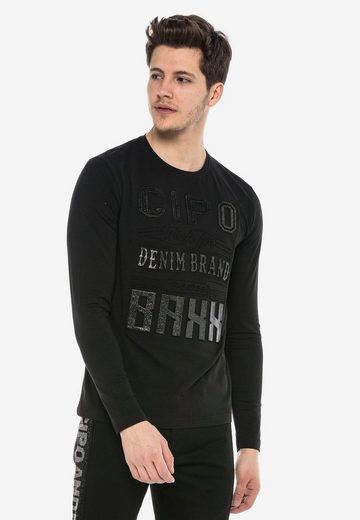 CL374 Men's long-sleeved shirt with subtle front print
