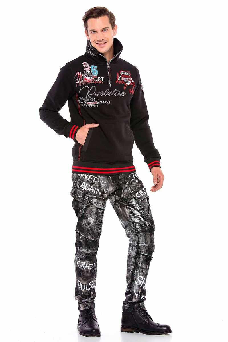 CL377 Men's sweatshirt with high stand-up collar
