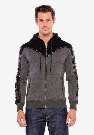 CL381 men's sweat jacket with cool rivets