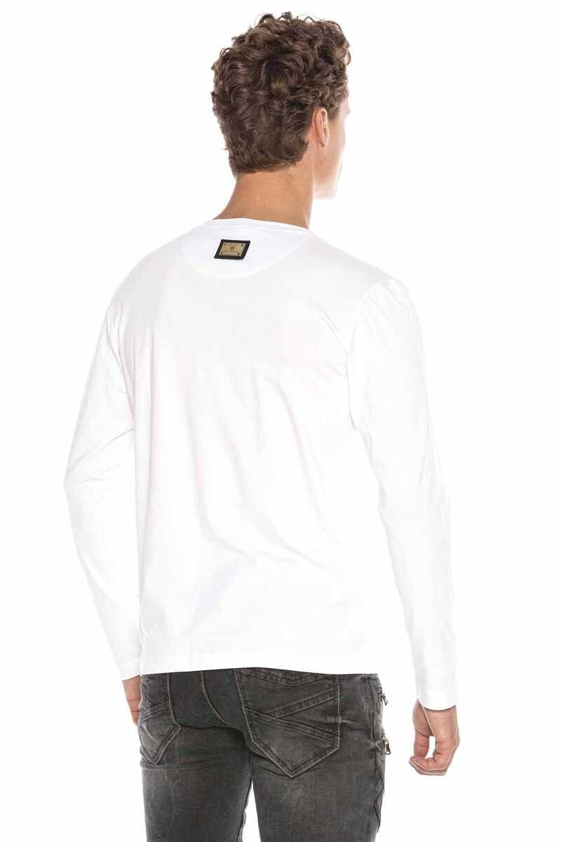 CL396 Men's long-sleeved shirt with cool skull print
