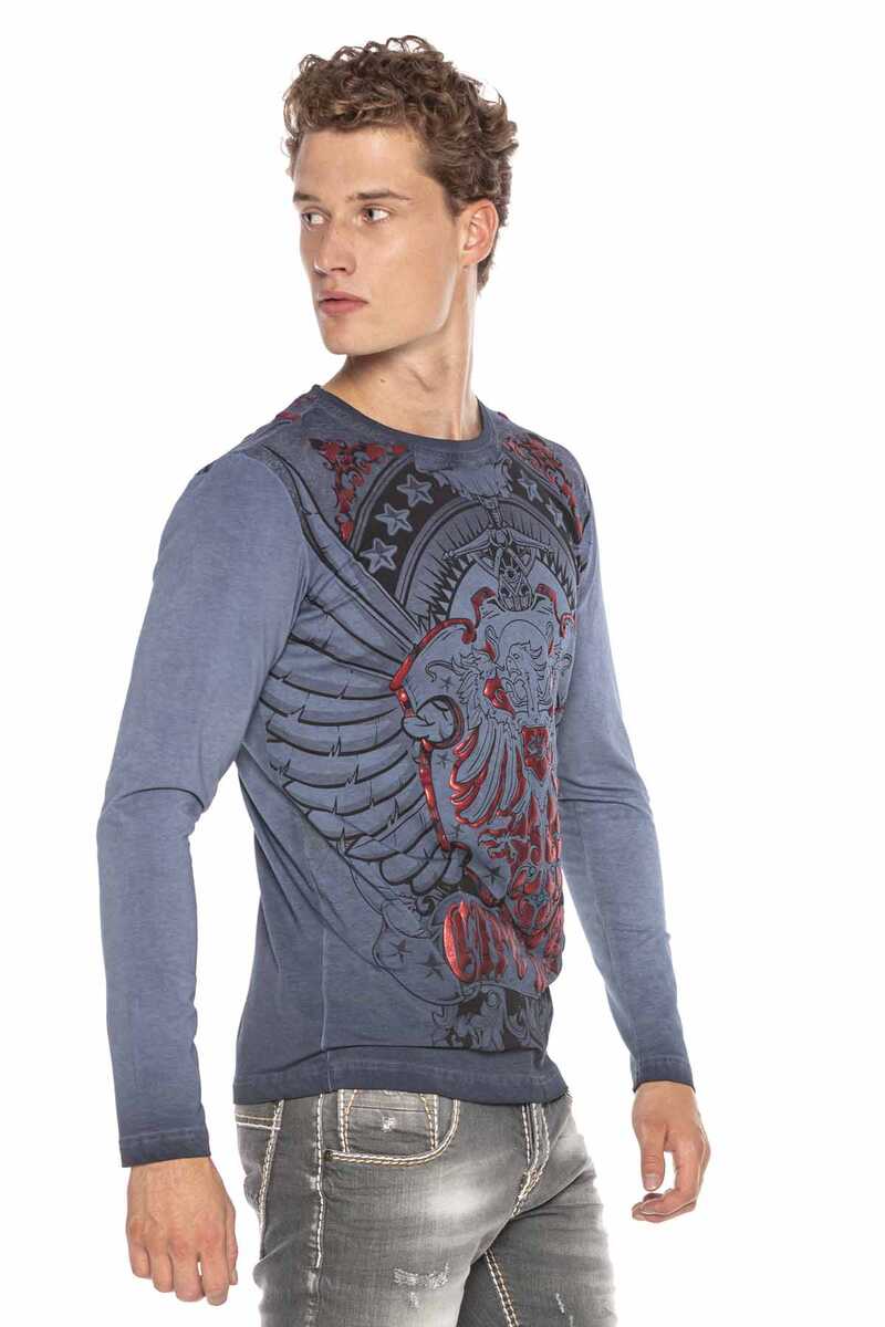 CL407 men's long-sleeved shirt with cool print