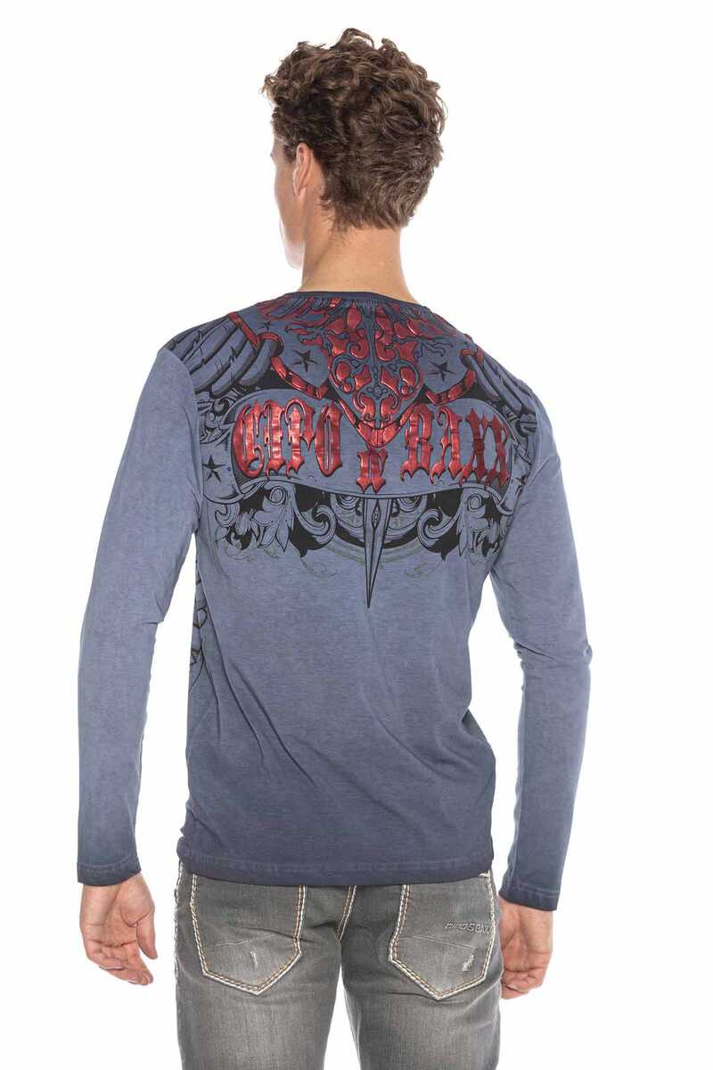 CL407 men's long-sleeved shirt with cool print