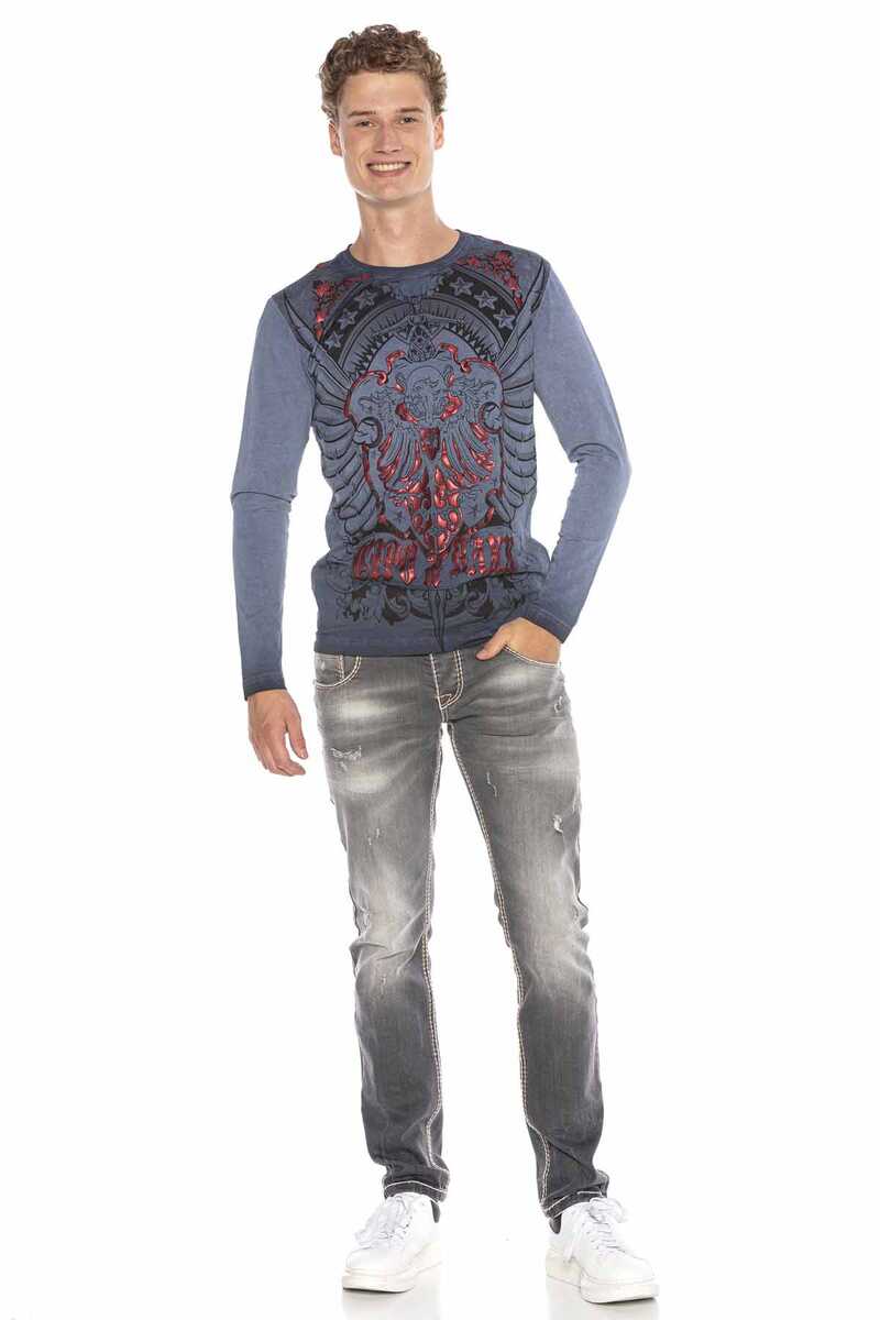 CL407 men's long-sleeved shirt with cool print