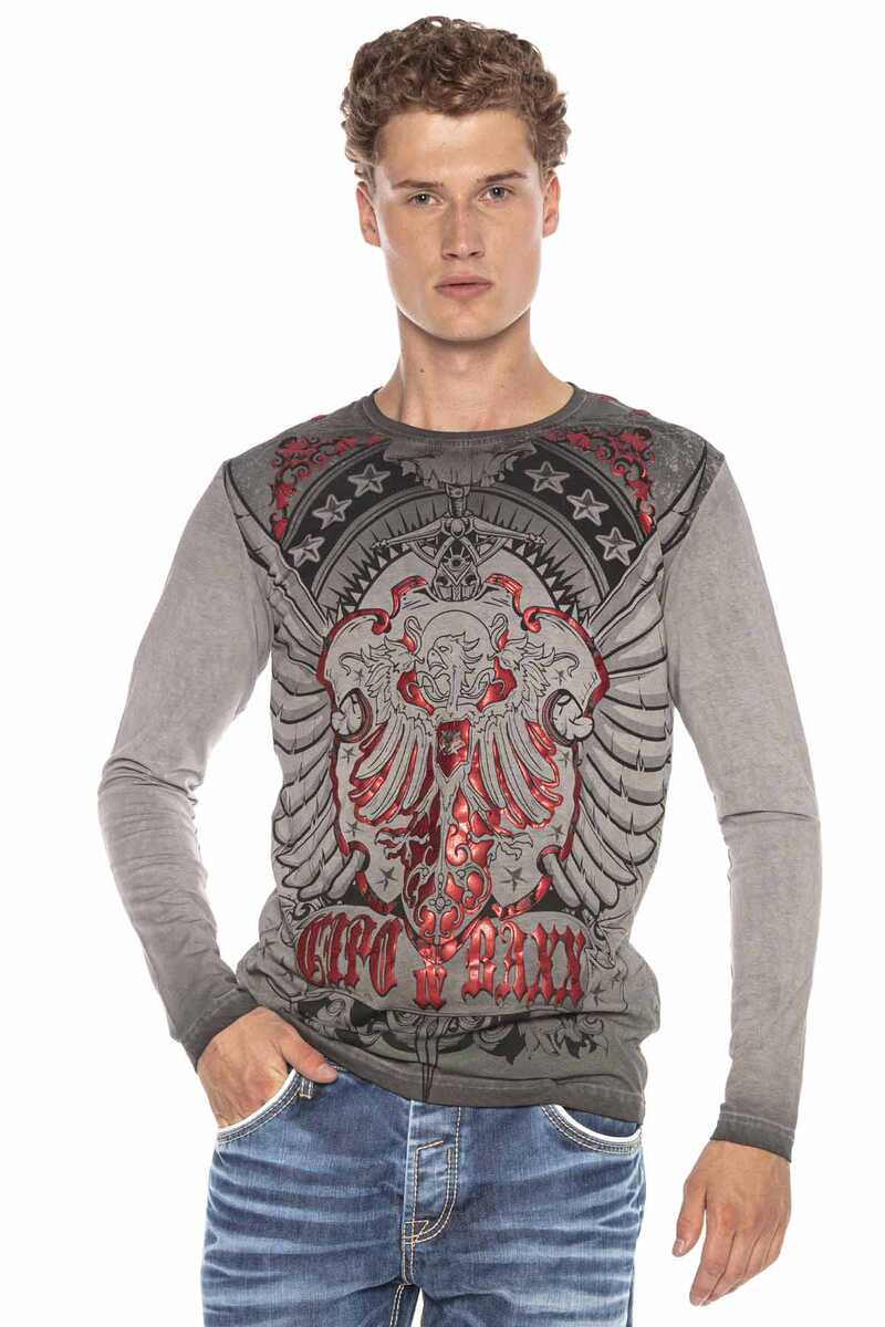 CL407 men's long-sleeved shirt with cool print