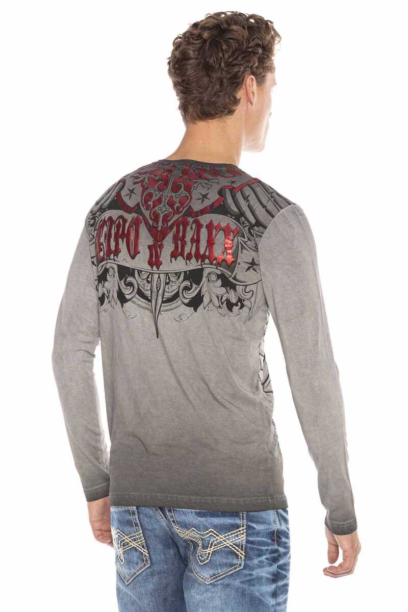 CL407 men's long-sleeved shirt with cool print