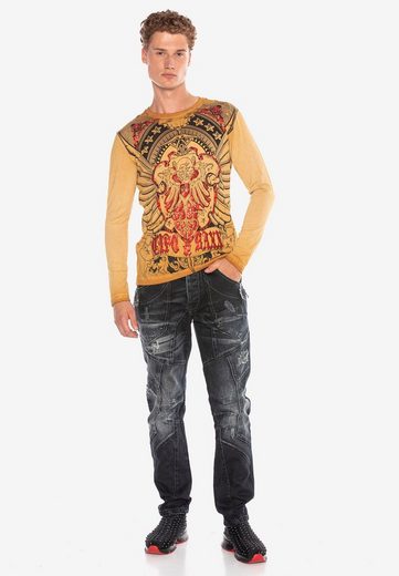 CL407 men's long-sleeved shirt with cool print