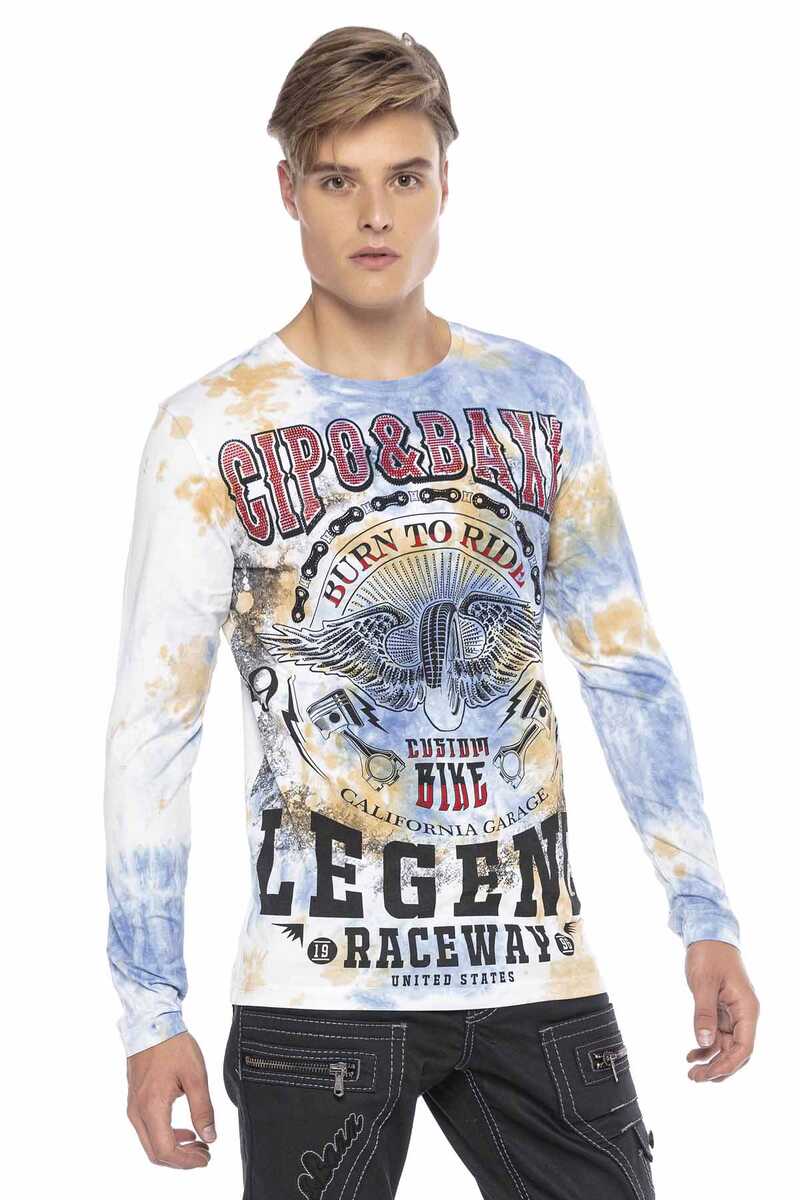 CL410 Men's long-sleeved shirt in a cool color gradient