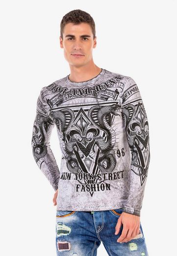 CL449 Men's long-sleeved shirt with large print