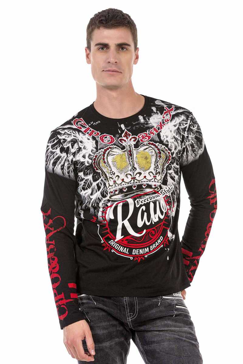 CL451 Men's long-sleeved shirt with large print