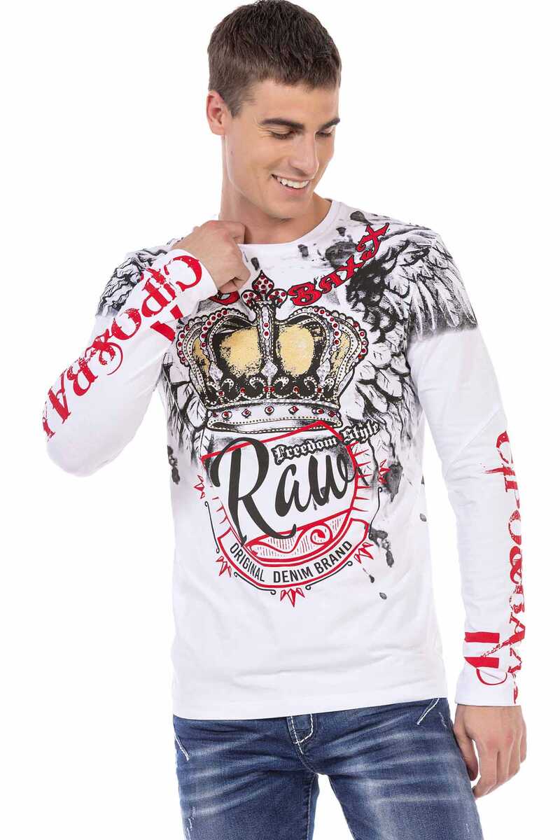 CL451 Men's long-sleeved shirt with large print