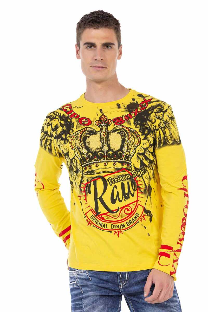 CL451 Men's long-sleeved shirt with large print