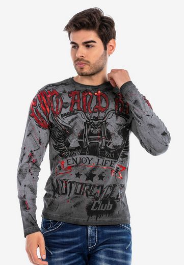 CL455 Men's long-sleeved shirt with trendy all-over print
