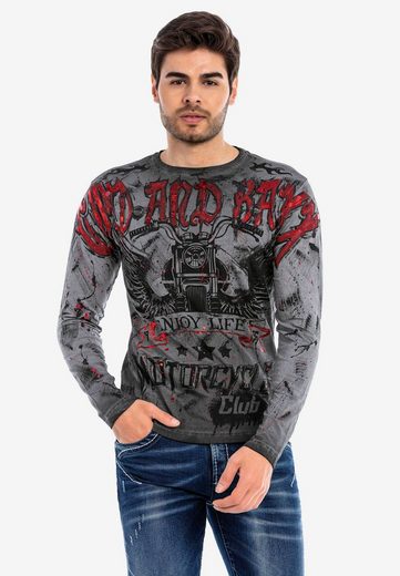 CL455 Men's long-sleeved shirt with trendy all-over print