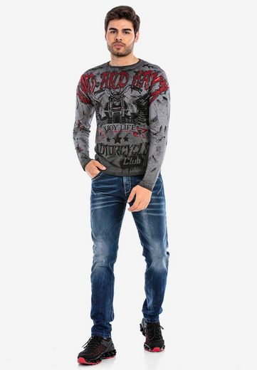 CL455 Men's long-sleeved shirt with trendy all-over print