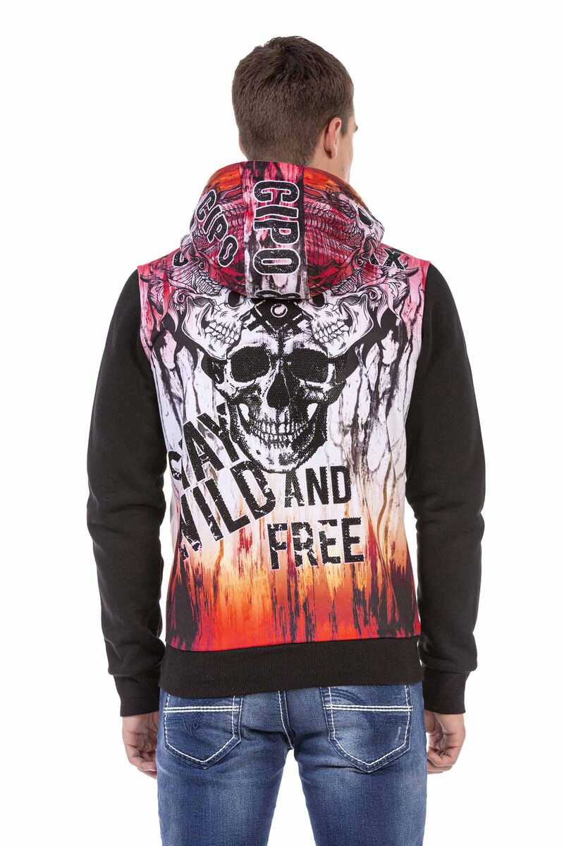 CL458 Men's sweat jacket with cool skull prints