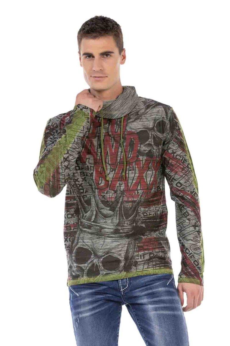 CL468 Men's long-sleeved shirt with trendy shawl collar