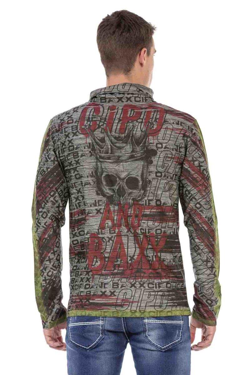 CL468 Men's long-sleeved shirt with trendy shawl collar