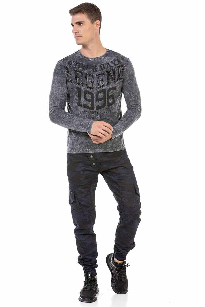 CL473 Men's long-sleeved shirt with cool prints