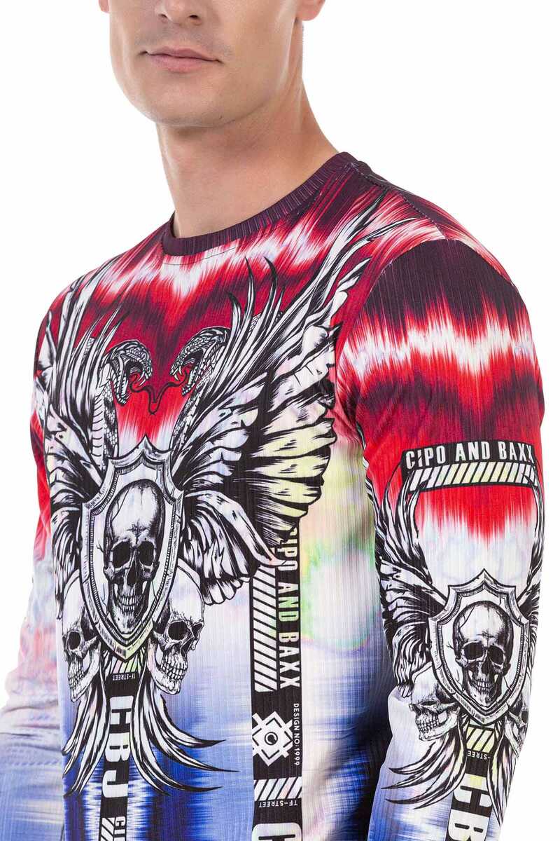 CL484 Men's long-sleeved shirt in a trendy designer look