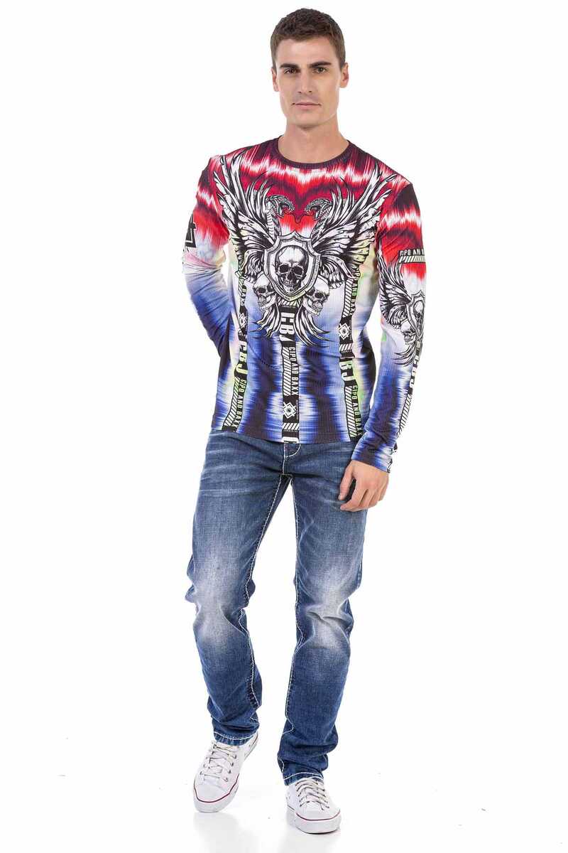 CL484 Men's long-sleeved shirt in a trendy designer look