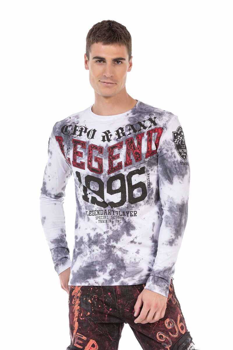 CL486 men's long-sleeved shirt with cool print
