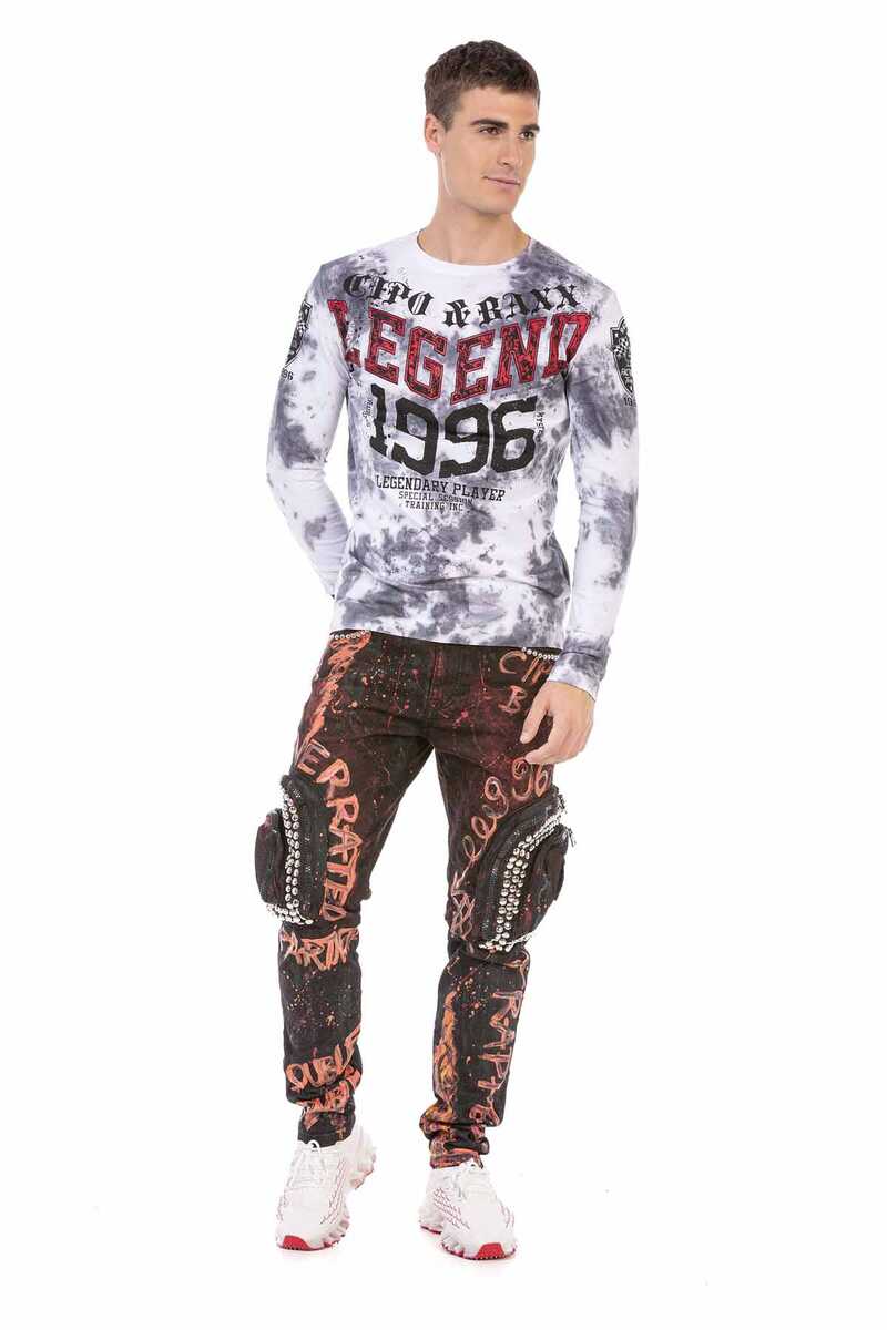 CL486 men's long-sleeved shirt with cool print