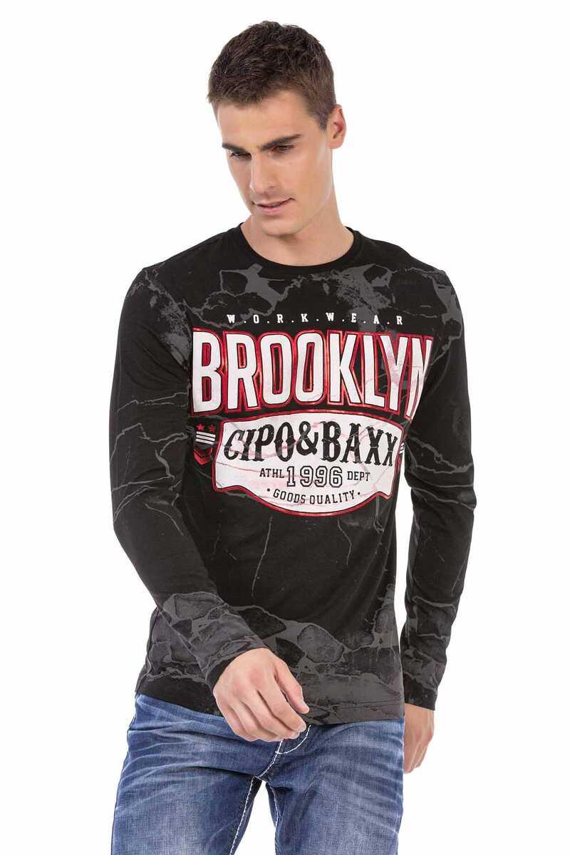 CL487 Men's long-sleeved shirt with cool prints