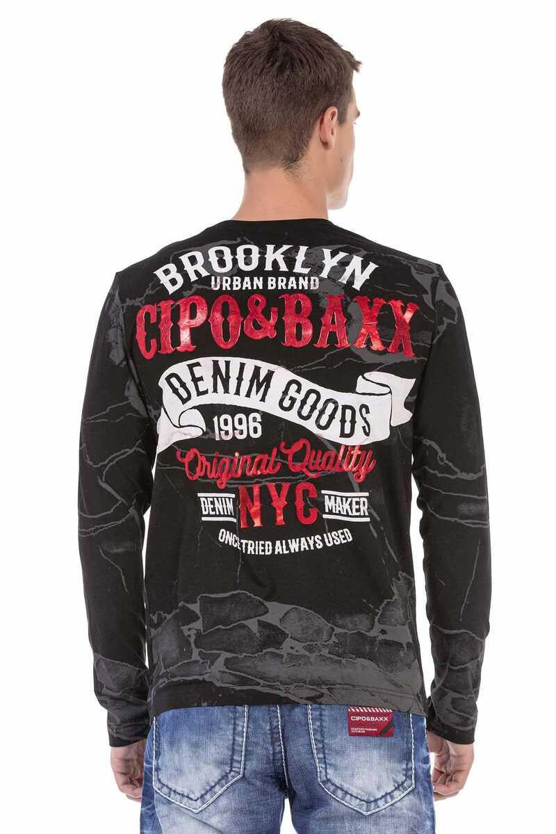 CL487 Men's long-sleeved shirt with cool prints