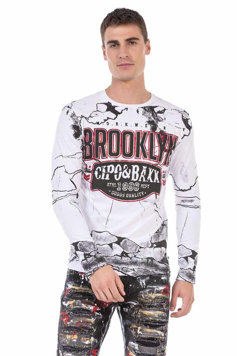 CL487 Men's long-sleeved shirt with cool prints